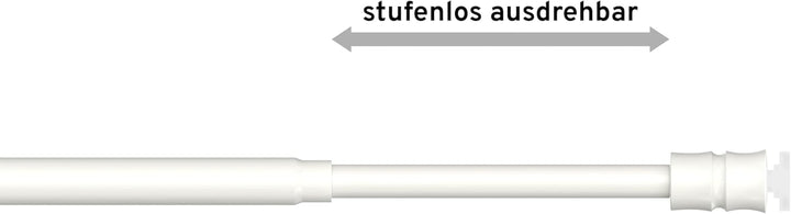 Interdeco Klemmstange (1 Stück), Klemmfix Scheibenstange mit Gummistopfen Weiss in 8/6 mm Ø, Flexo,