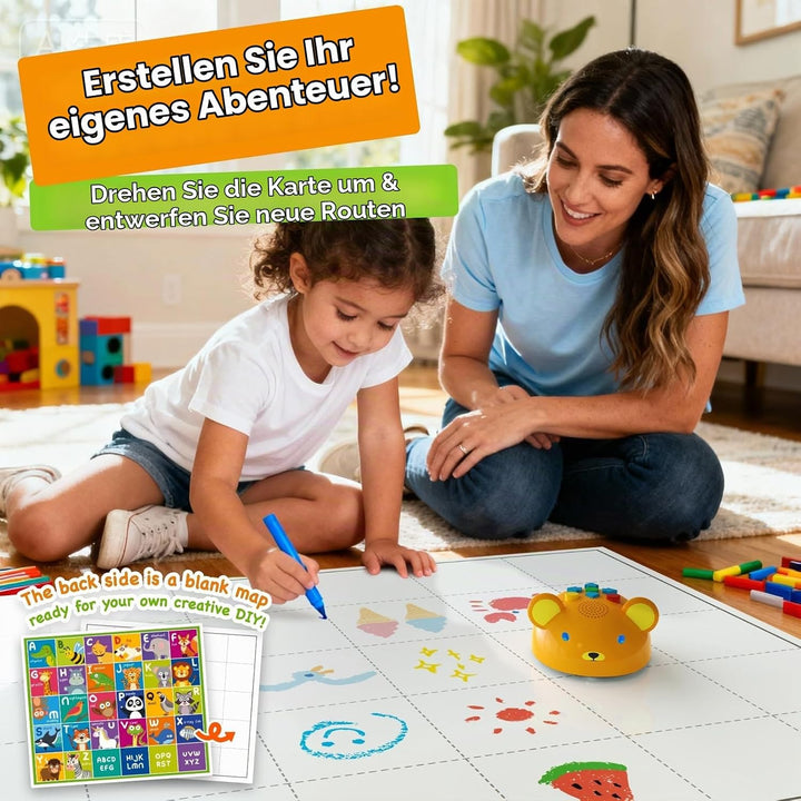 Apitor Robot Bear, Programmierroboter für Kinder ab 3 Jahre, Bildschirmfreies Erstes Coding-Spielzeu