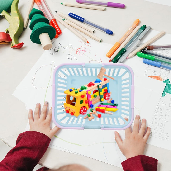 jojofuny 3 StüCk Mini Einkaufskorb Aus Kunststoff Mit Griffen - Spielzeugkorb FüR Kinder, Aufbewahru