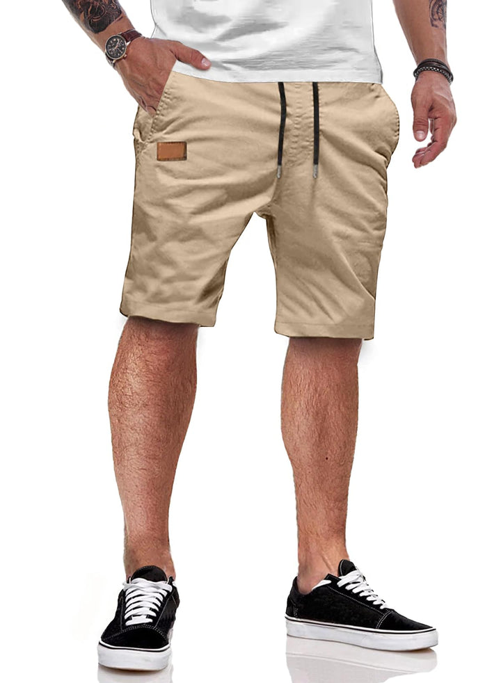JMIERR Kurze Hosen Herren Sommer Shorts Herren Chino Baumwolle Elastische Taille mit Taschen S-3XL L