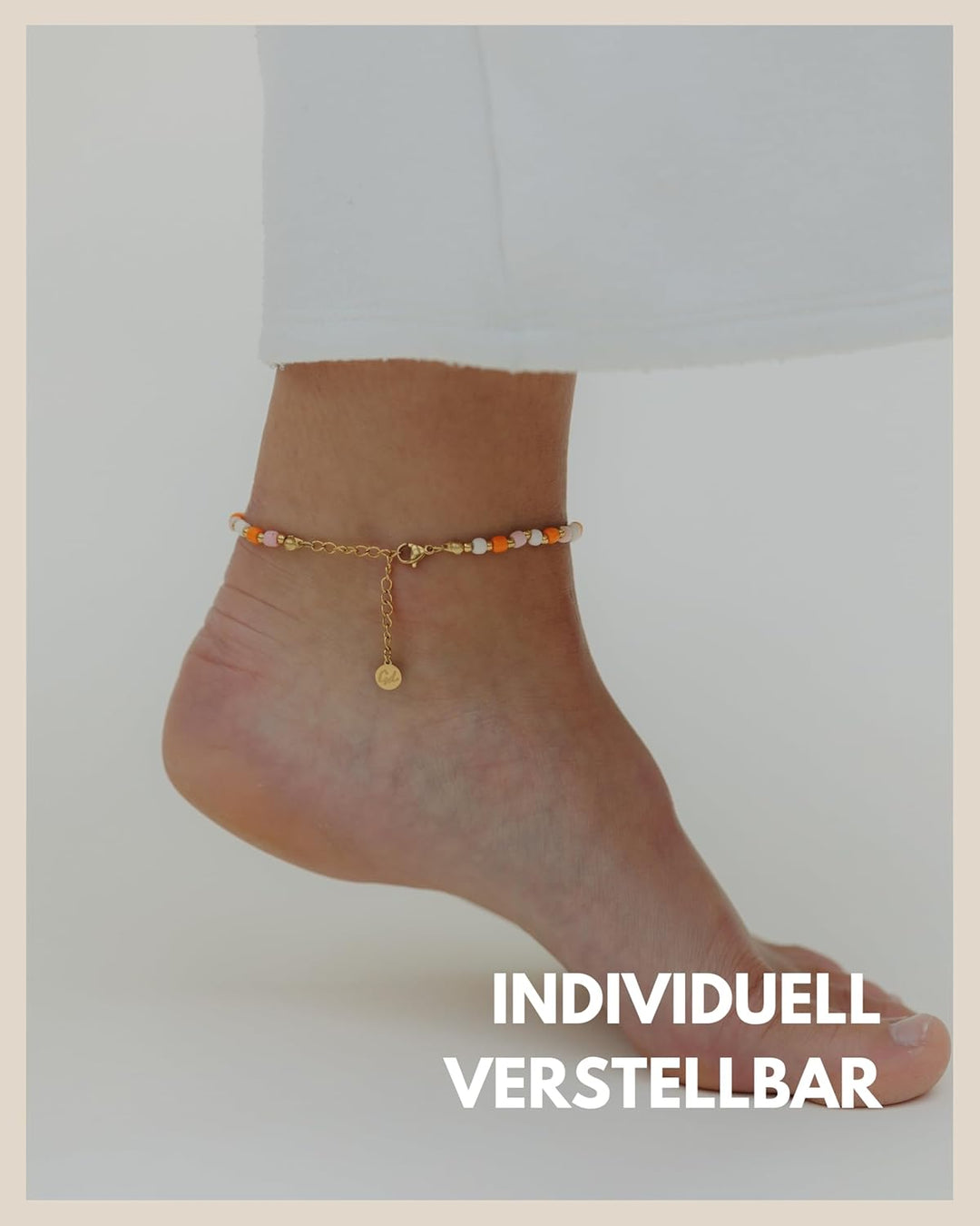 GD GOOD.designs EST. 2015 Fussketten für Frauen mit Boho Süsswasserperlen - Verstellbar - Fusskettch