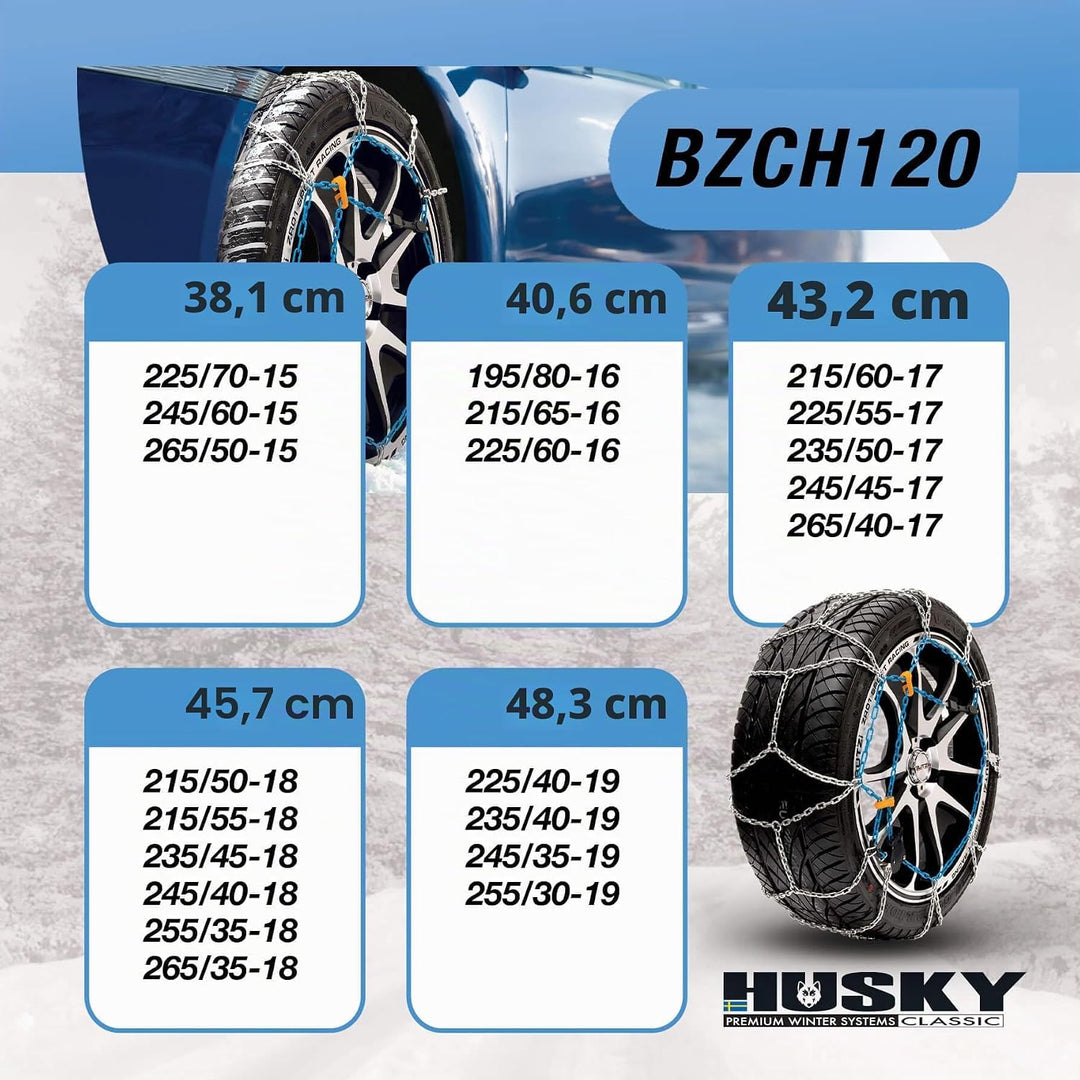 Sumex Schneeketten BUTZI 9mm. O-Norm. KN120, 1 Paar BZCH120, BZCH120