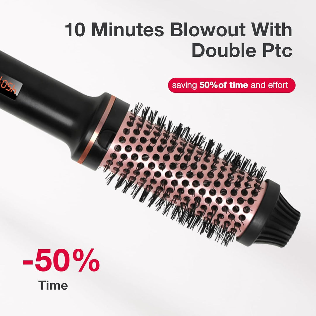 TANSHINE Thermal Brush, 38 mm Elektrische Rundbürste Wärmebürste, Lockenbürste Warmluft und Volumize