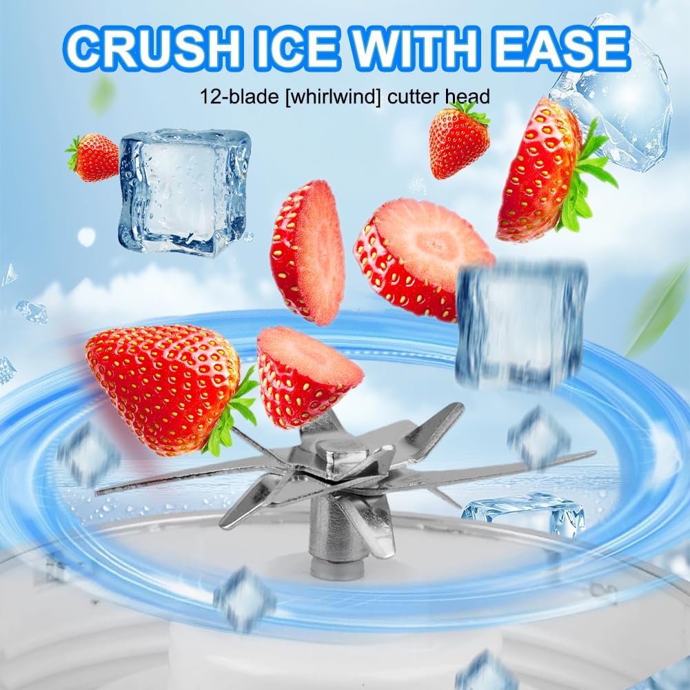 Tragbarer Mixer, Mini Standmixer Blender, 700ml Tragbarer Mixer Smoothie Maker, With 12 Stainless St