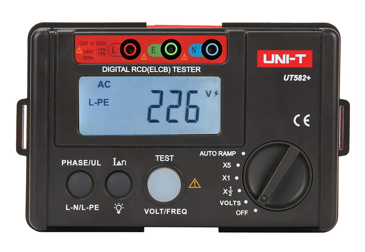 UNI-T UT582+ Digital RCD (ELCB) Tester Auto RAMP Leakage Circuit Breaker Meter mit Mis-Operation Buz