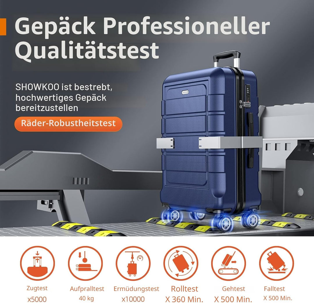 SHOWKOO Koffer Mittelgross Hartschale Leicht Reisekoffer ABS+PC Erweiterbar Haltbar Trolley Handgepä