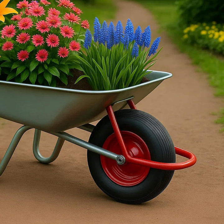 Schubkarrenrad 4.80/4.00-8 PU Vollgummi 15 Zoll – Pannensicheres Ersatzrad für Schubkarre, Gartenkar