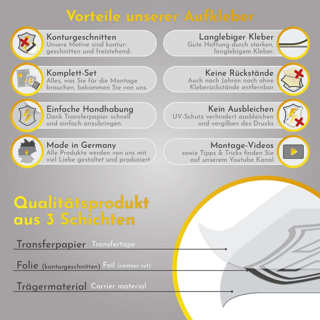 Finest Folia Aufkleber Pferd Pferdekopf Sticker für Auto Anhänger LKW Pferde Autoaufkleber Dekor Pfe