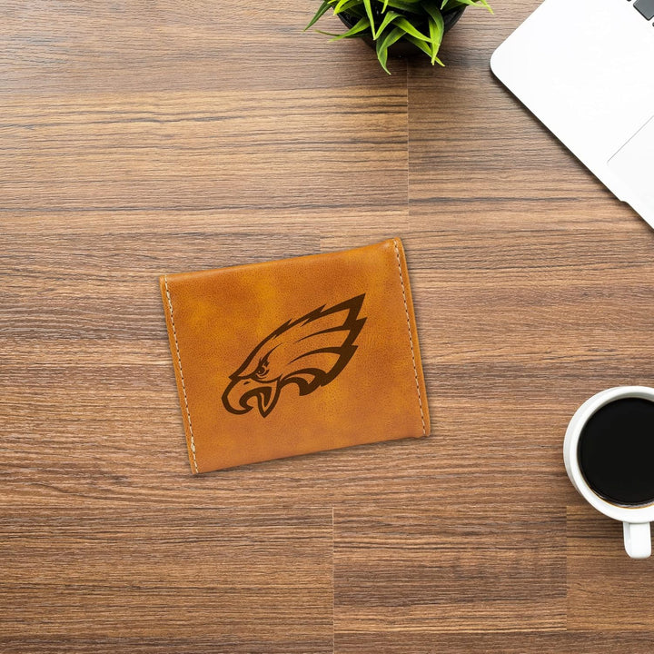 Rico Industries NFL Laser Engraved Tri-Fold Wallet, Brown Philadelphia Eagles, Philadelphia Eagles