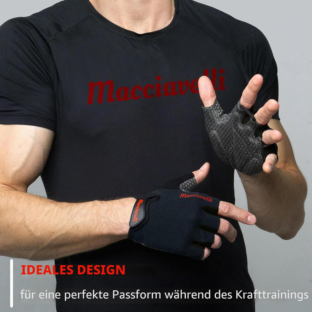 MACCIAVELLI® Fitness Handschuhe Damen Herren - Trainingshandschuhe für Kraftsport, Krafttraining, Bo