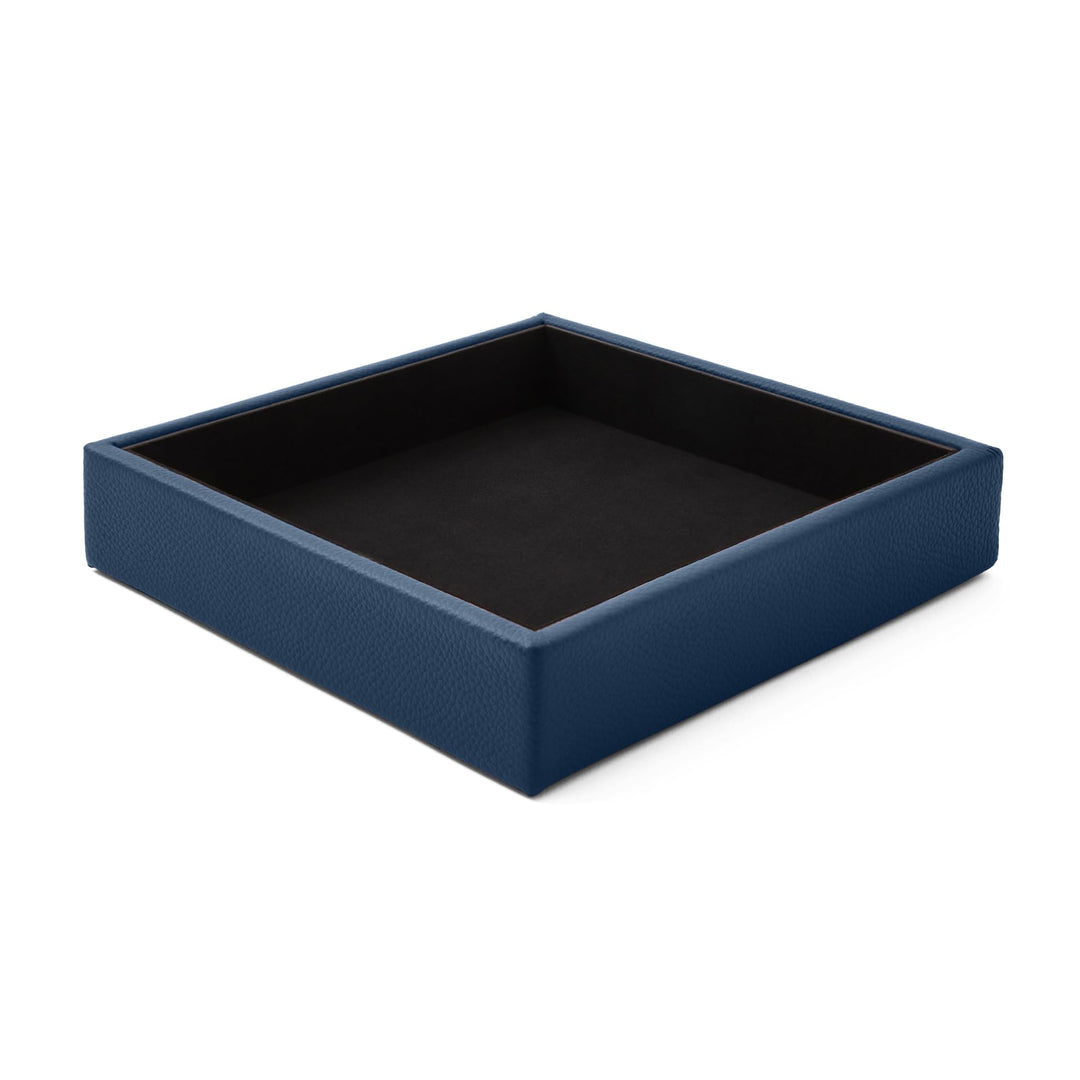 Eglooh - Atena - Taschenleerer aus echtem Leder Blau - Schreibtisch-Organizer mit modernem Design -