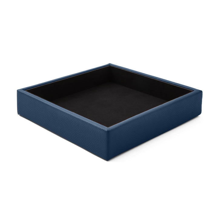 Eglooh - Atena - Taschenleerer aus echtem Leder Blau - Schreibtisch-Organizer mit modernem Design -