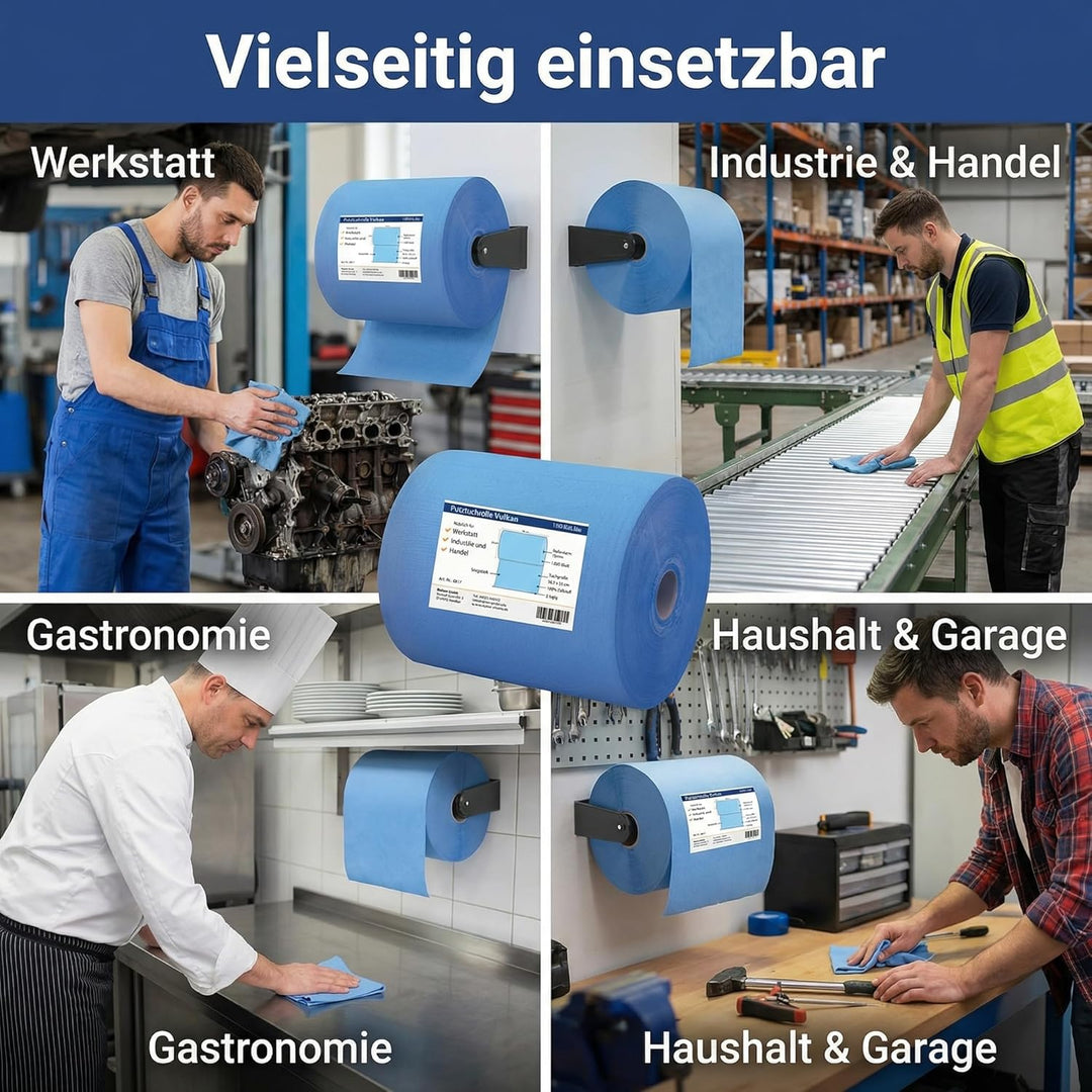 Putztuchrolle saugstark | 2-lagig | 1.000 Blatt | 36,5 x 35 cm | Für Werkstatt, Industrie und Handel