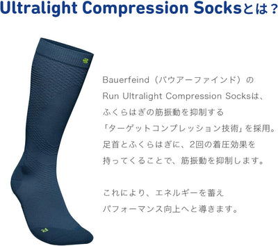 Bauerfeind Laufsocken „Run Ultralight Compression Socks“, 1 Paar sehr dünne Kompressionsstrümpfe für