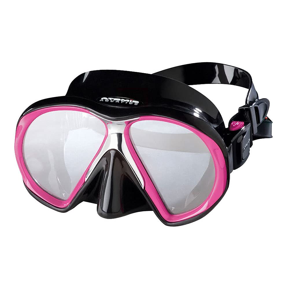 Atomic Aquatics Tauchermaske mit Subframe und ultraklaren Gläsern, Grösse M schwarz-rosa, M schwarz-