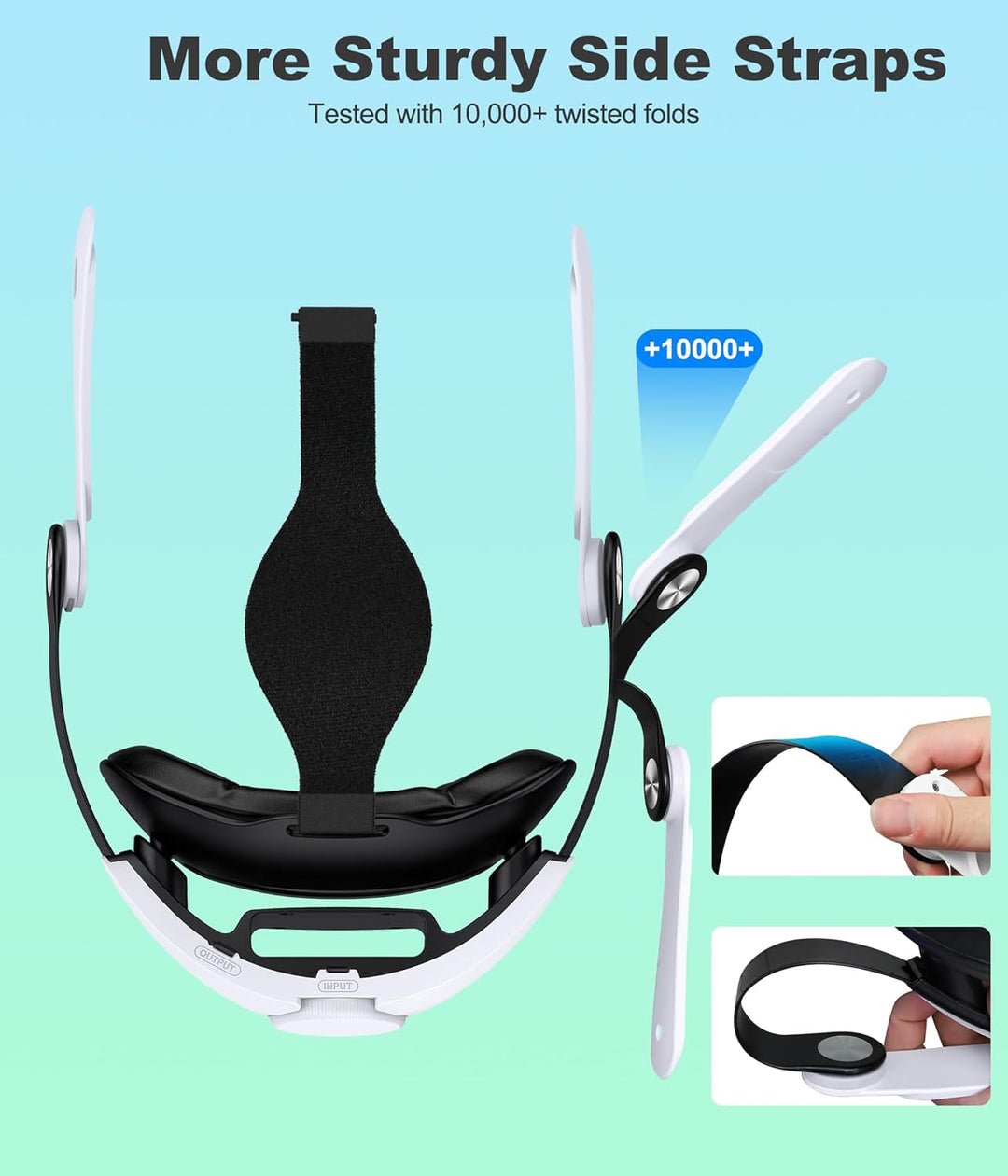 10000mAh Akku Direktsteckbatterie Headstrap Kompatibel mit Quest 3/3S/2,Kein Druck auf das Gesicht,