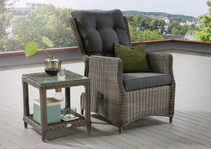 Destiny Loungetisch Merano Tisch Polyrattan Beistelltisch Kaffeetisch 46 x 46 cm - Ohne Sessel