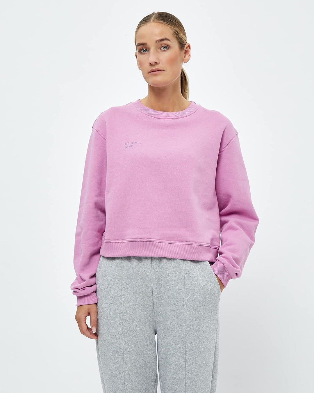 Beyond Now Damen Frankie GOTS Crop Sweatshirt, XXL 4627 Crocus Pink