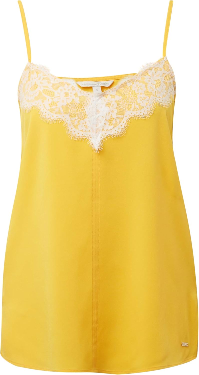 TOM TAILOR Denim Damen Woven Camisole, XL Top, Gelb (Golden Yellow 17278)