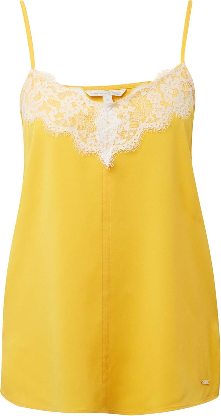 TOM TAILOR Denim Damen Woven Camisole, XL Top, Gelb (Golden Yellow 17278)