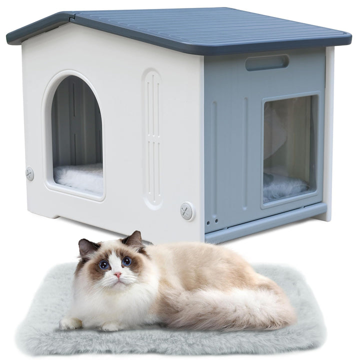 Katzenhäuser für Indoor-Katzen Kunststoff verwildert Outdoor-Katzenhaus Welpenunterkunft für kleine