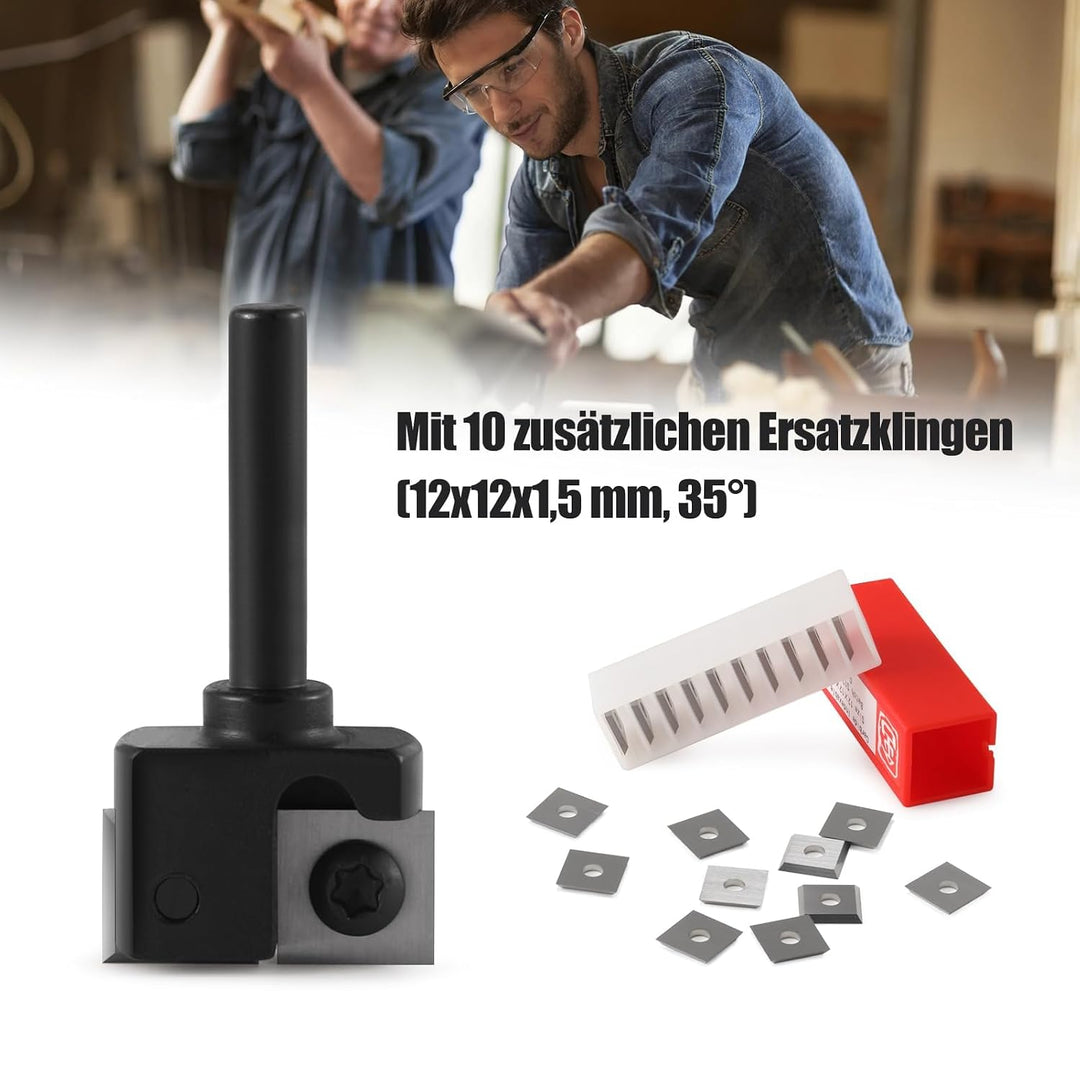 Trvoxviq Planfräser 8mm schaft 2 Flöten 25.4mm Planfräser mit 10 Austauschbaren Hartmetallmessern (1