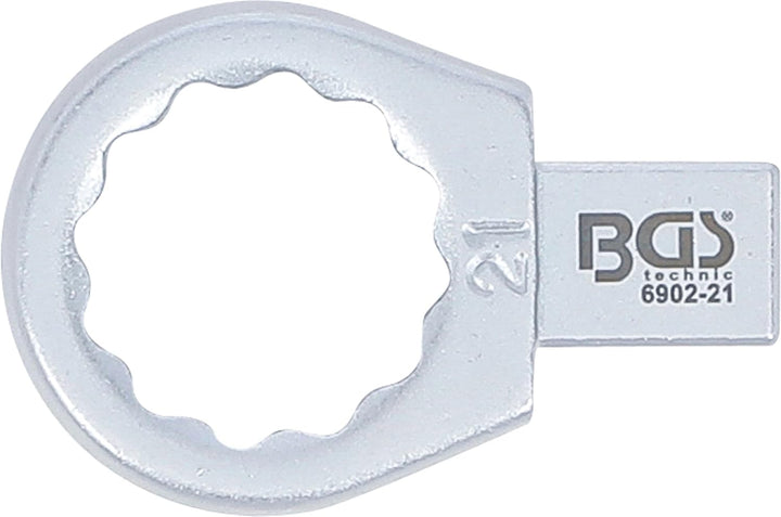 BGS 6902-21 | Einsteck-Ringschlüssel | 21 mm | Aufnahme 9 x 12 mm, 21 mm