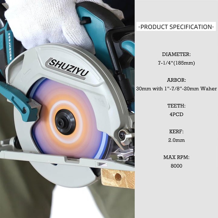 LSHUZIYU 185mm-4PCD-30mm, Polykristallin mit Diamantzähne 4 PCD, Kreissägeblatt Faserzement, Sägebla