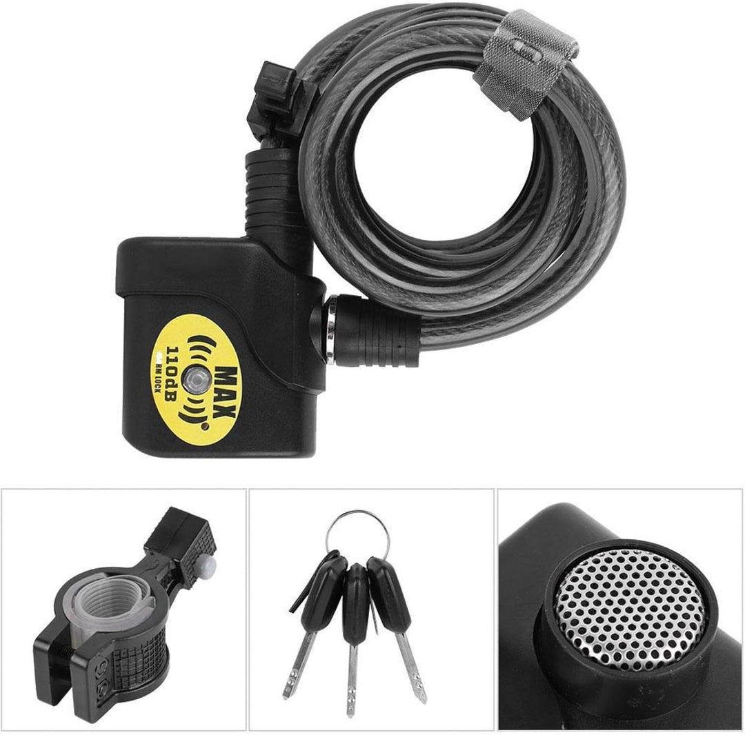 Fahrradschloss-Alarm mit universeller Fernbedienung, elektronischer 110-dB-Alarmketten-Sicherheitssc