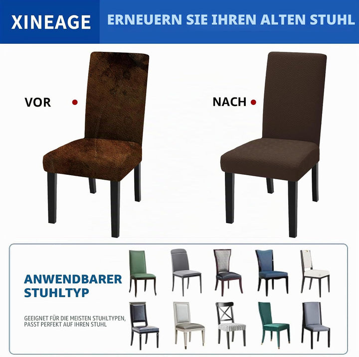 XINEAGE Stuhlhussen 4er Set, Stretch Stuhlhussen für Esszimmerstühle, Universale Stuhlhussen Waschba