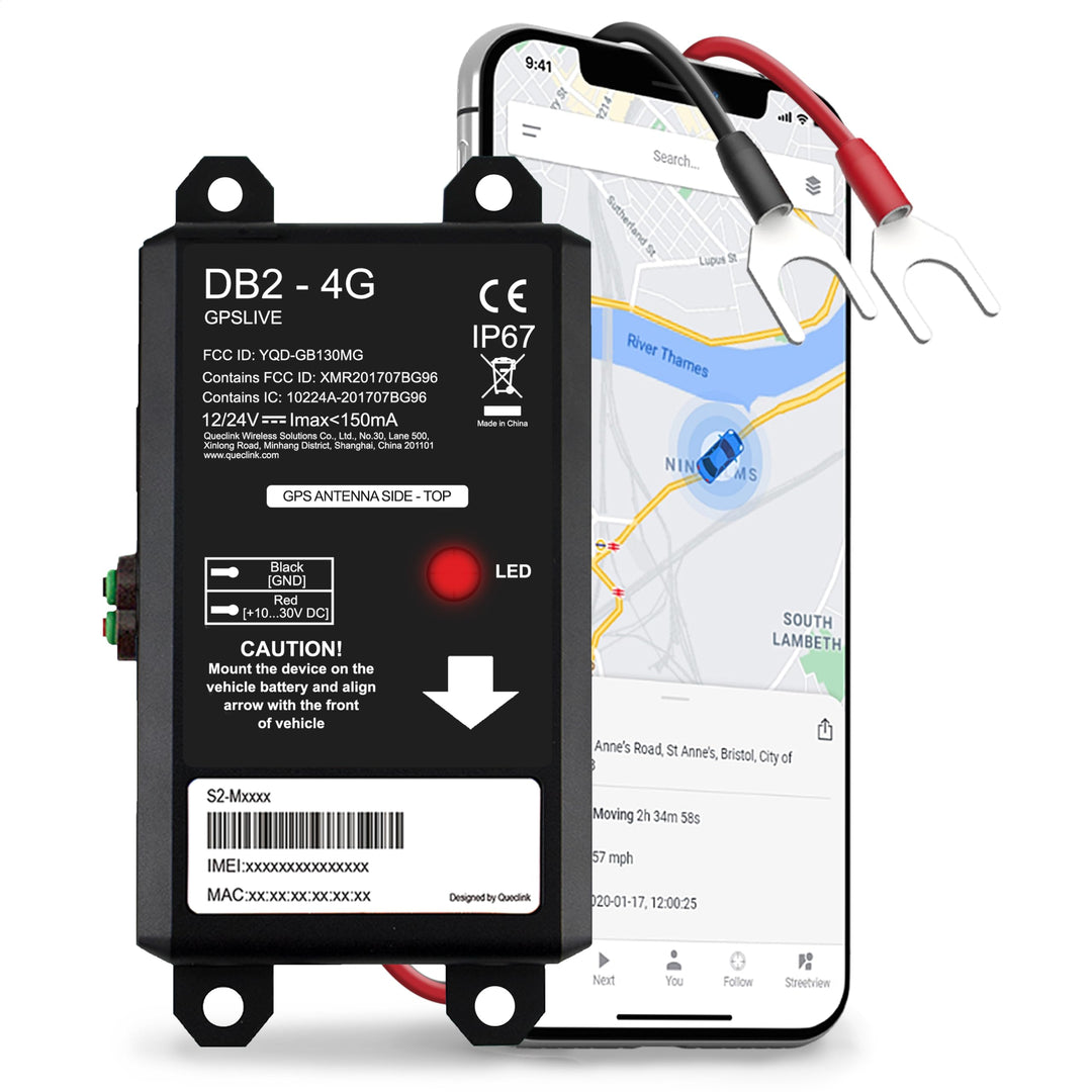 GPSLive DB2-4G GPS Tracker Auto, Motorrad, Wohnmobil, KFZ | Made in EU | Einfache Installation | Liv