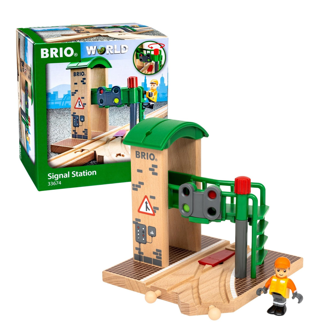 BRIO World 33674 - Signal Station - Zubehör Holzeisenbahn - Spielzeug ab 3 Jahren