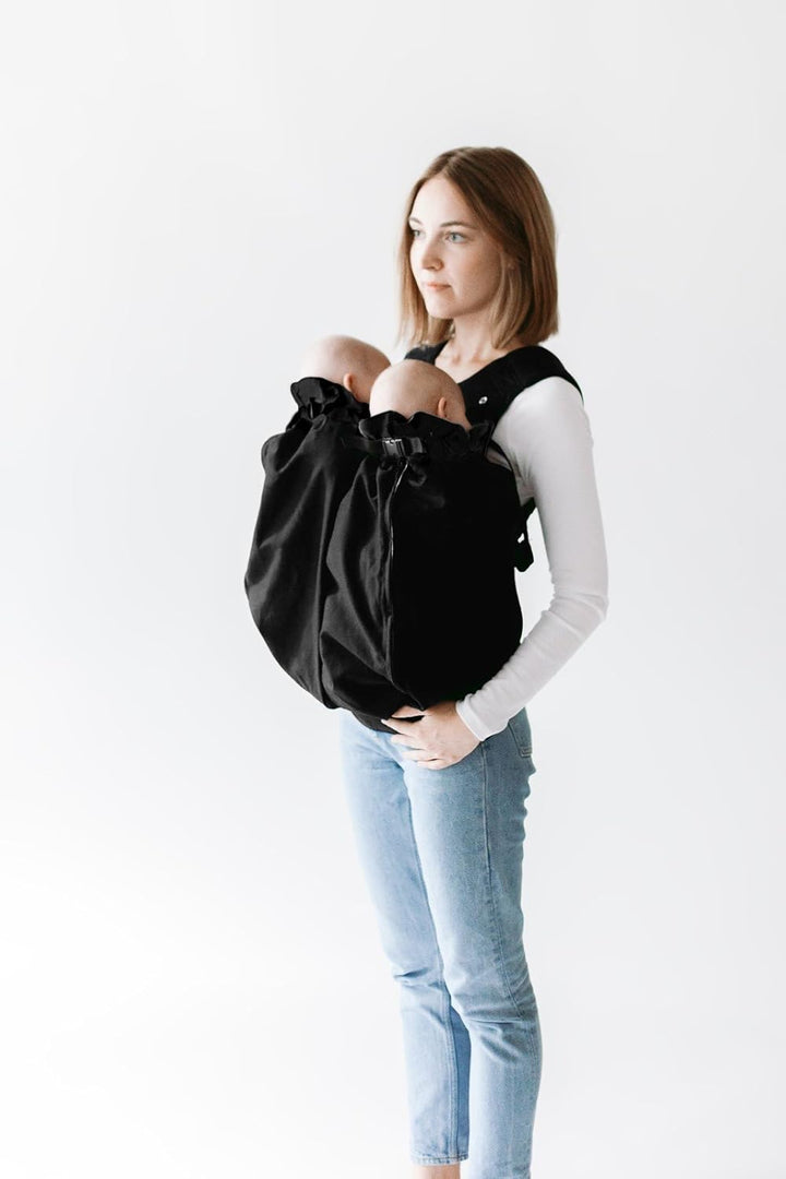 Weego TWIN Babytragesack"Simply Black", für Zwillinge direkt ab der Geburt (ab 1.800g)