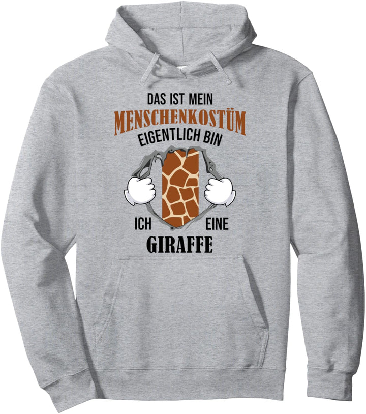 Giraffe im Menschenkostüm lustiges Halloween Karneval Kostüm Pullover Hoodie