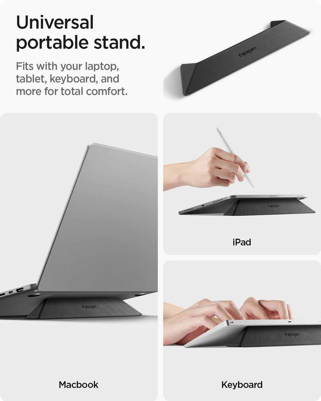 Spigen Slim Fold Tragbarer Laptop-Ständer & Tastatur-Erhöhung, Faltbar, Ergonomisch Verstellbar, Ant