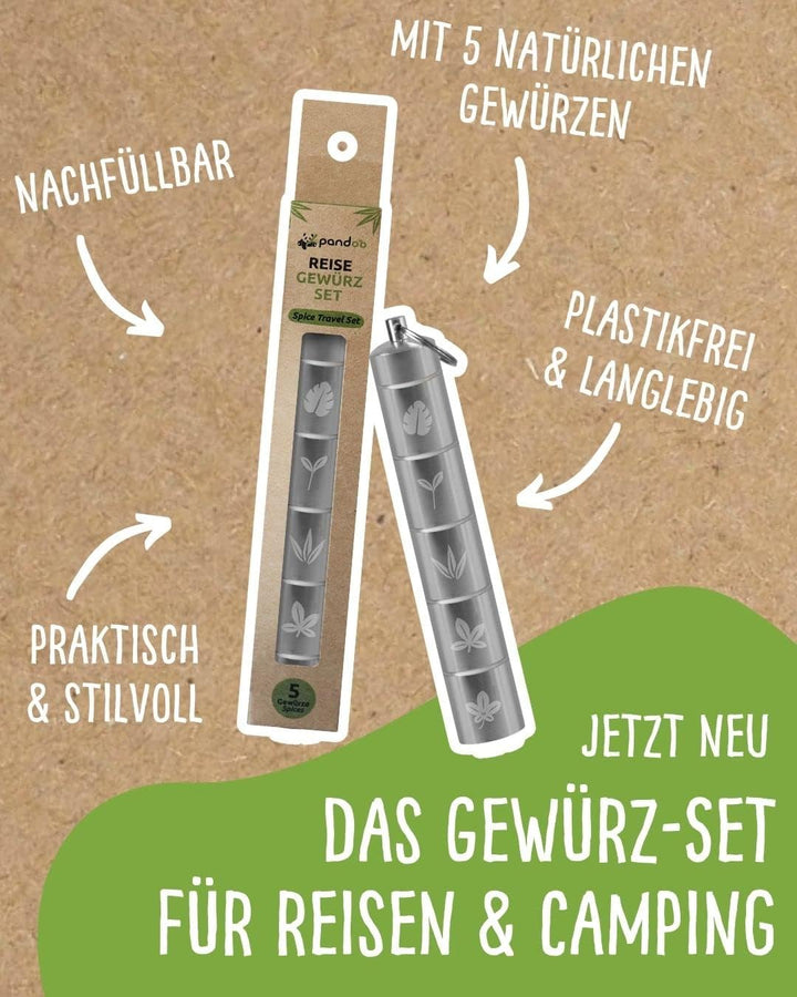 Reise- und Picknick Gewürz-Set | Outdoor Reisegewürzset 5-in-1 Mini Camping Gewürzstreuer | Wasserdi