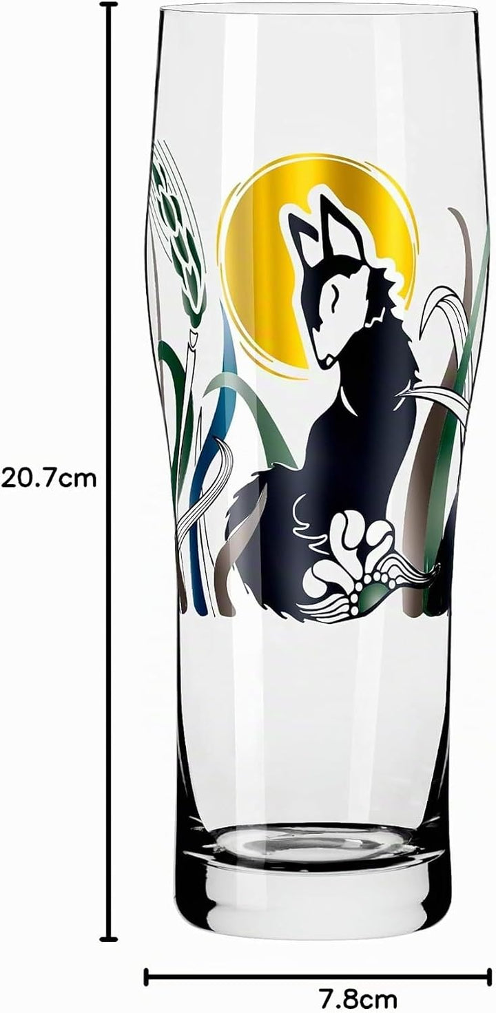 RITZENHOFF 3781001 Trinkglas universal 600 ml – Serie Brauchzeit Nr. 1 – 2 Stk. mit abgestimmtem Mot
