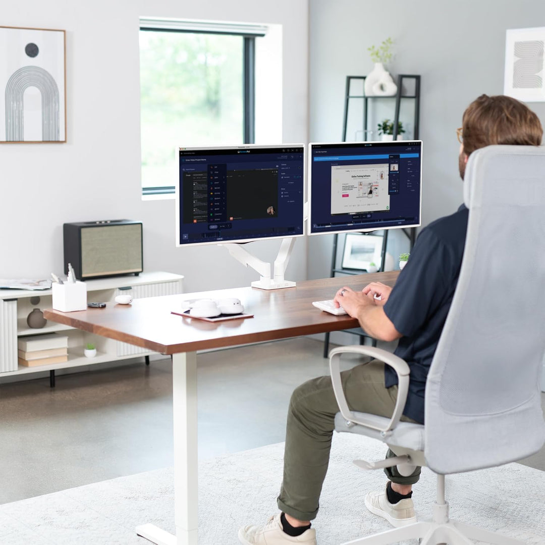 VIVO STAND-V002OW Dual-Monitor bis zu 81,3 cm (32 Zoll) und 9 kg pro Bildschirm, mechanische Arm-Sch