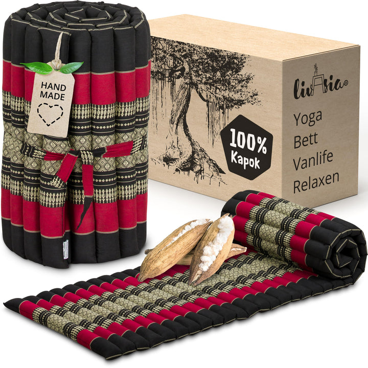 livasia Rollmatte Rollmatratze S schmal - 200x50x4,5cm - Gästebett Gästematratze 1 Person mit Muster