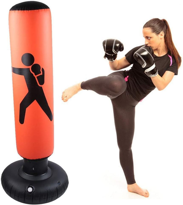 Boxsack 160cm Aufblasbarer Freistehender Fitness-Standbeutel zur Druckentlastung beim Bodybuilding(O