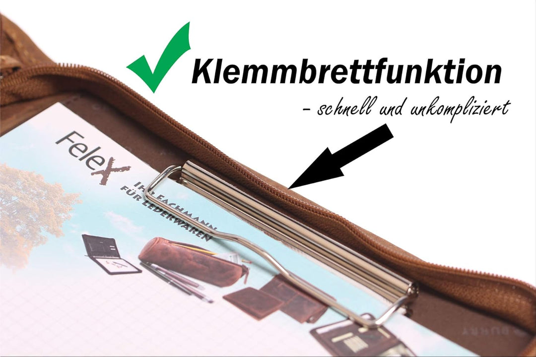 Greenburry Leder Schreibmappe A4 Braun, Braun