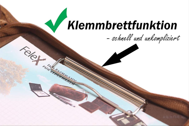 Greenburry Leder Schreibmappe A4 Braun, Braun