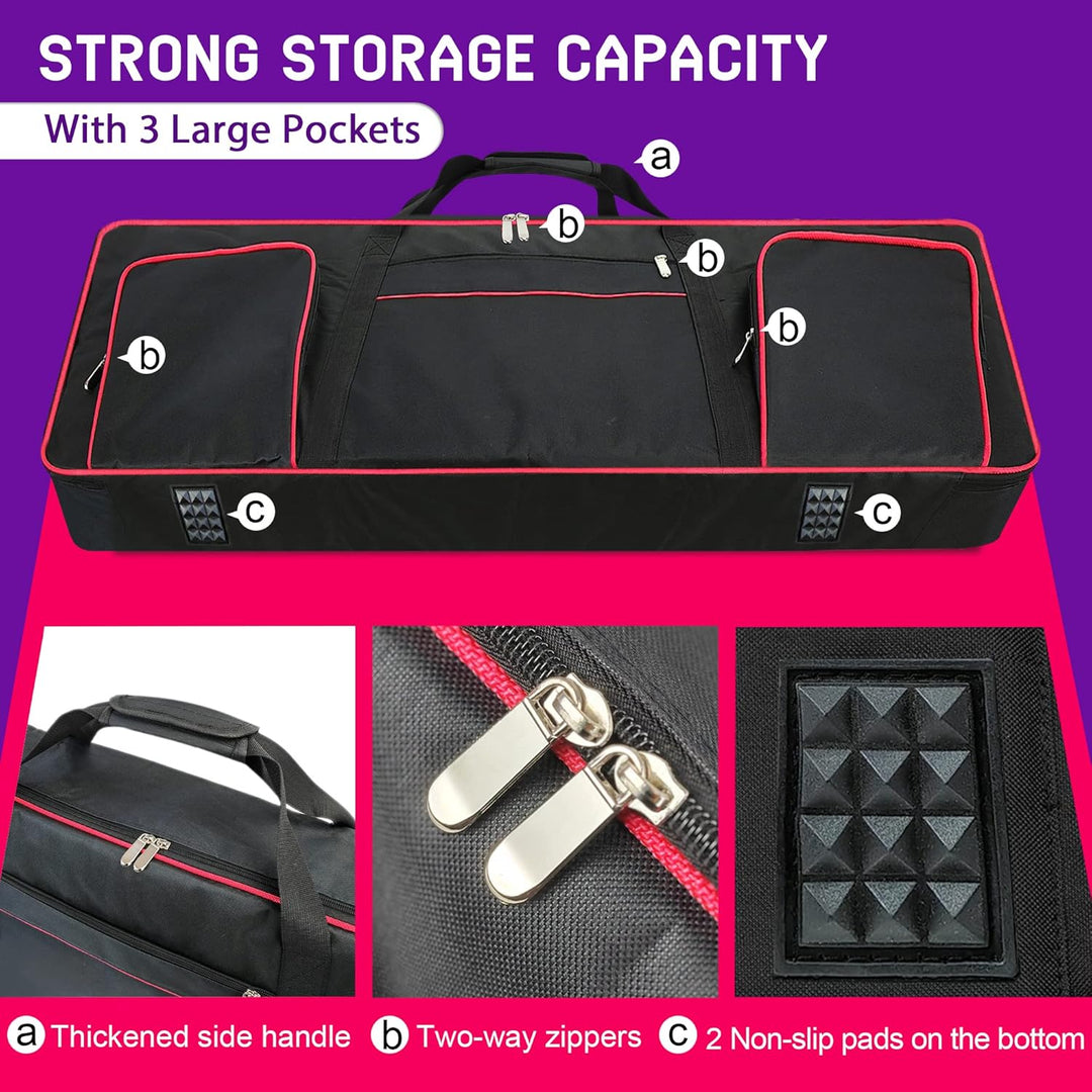 Ruibo Keyboardtasche 61 Tasten,Gigbag 600D Oxford-Tuch mit 10 mm Baumwoll-Gepolstert,Tragbar Langleb