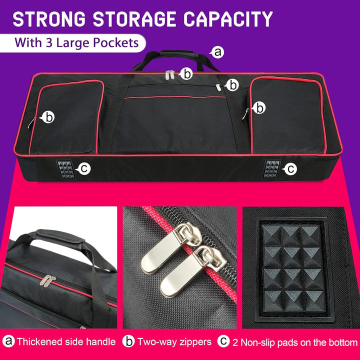 Ruibo Keyboardtasche 61 Tasten,Gigbag 600D Oxford-Tuch mit 10 mm Baumwoll-Gepolstert,Tragbar Langleb