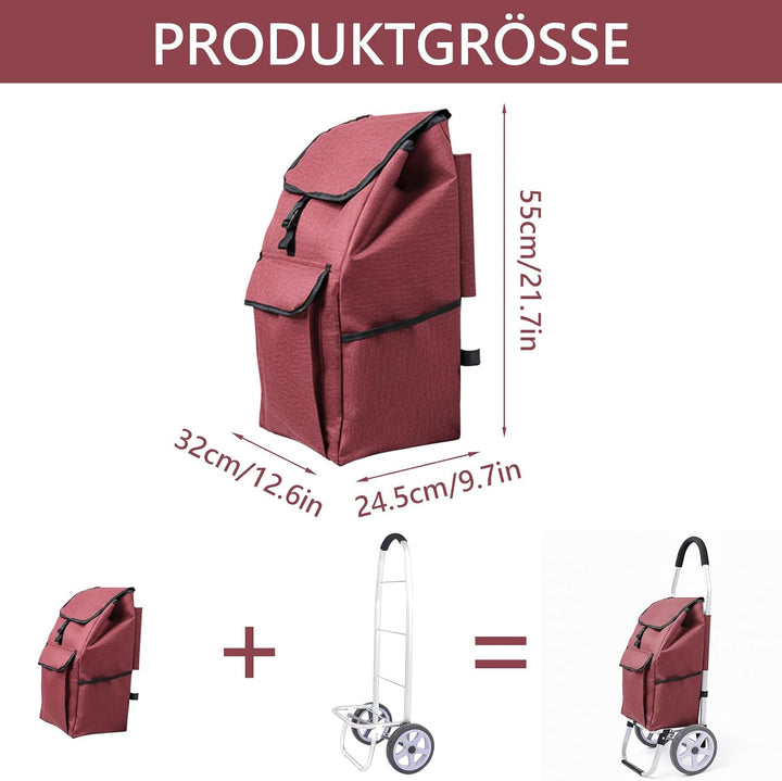 Faltbare Einkaufstasche Ersatztasche für Einkaufswagen,wasserdichte Oxford-Stoff Trolley Tasche mit
