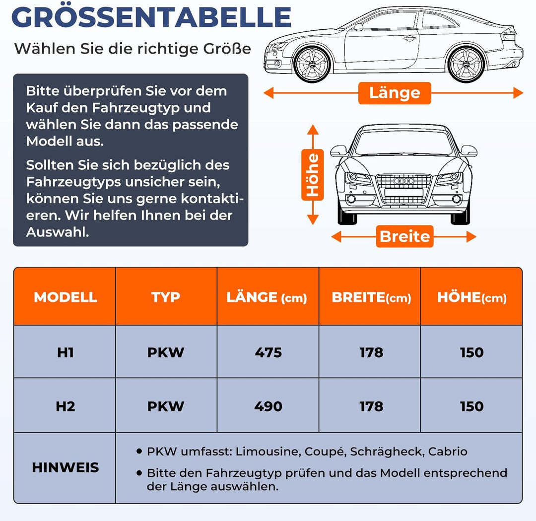 Hagelschutzplane Auto, Wasserdichter Verdickter Hagelschutz Auto Autoabdeckung Hagelschutz PKW Hagel