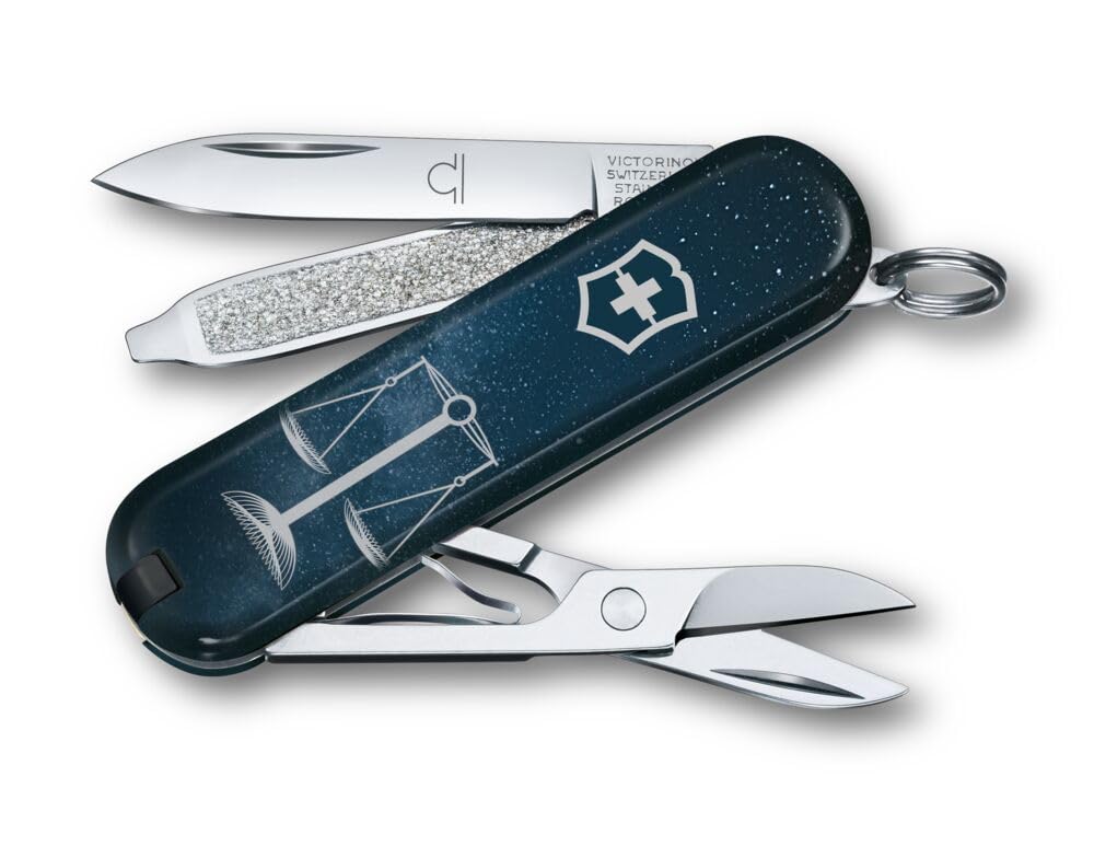 Victorinox Taschenmesser Classic SD, 7 Funktionen, Sternzeichen Waage, Waage
