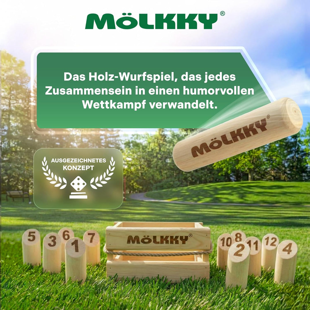 Tactic 40268 Original Mölkky in Holzkiste (Big Size) Single, Single
