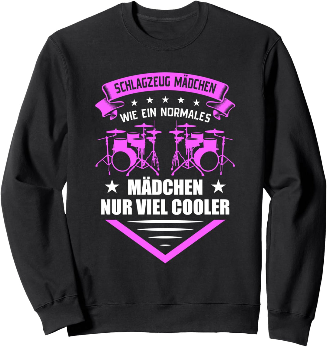 Schlagzeug Mädchen Drummer Schlagzeugerin Sweatshirt