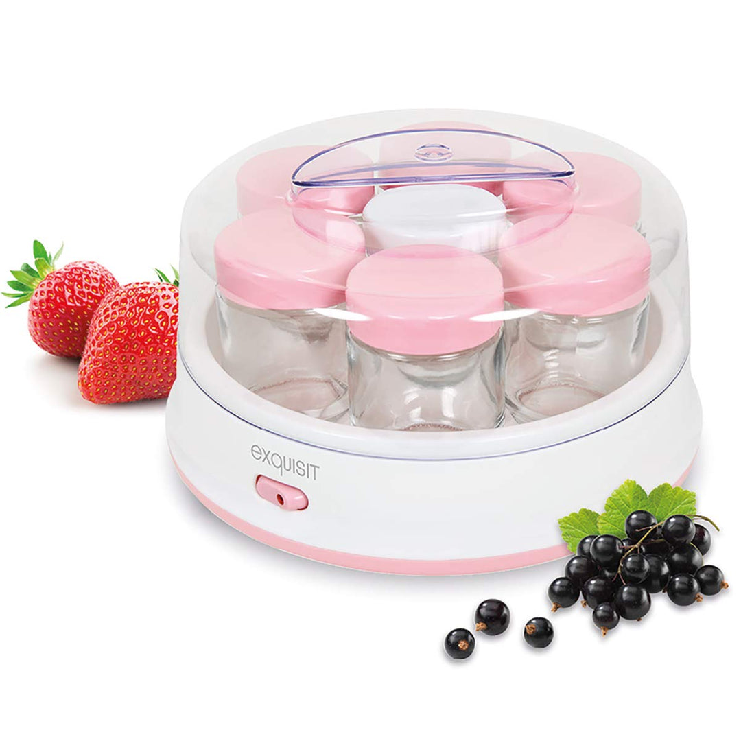 Exquisit Maker YM 3101 WEP | Joghurt selber Machen | Joghurtbereiter | 7 Portionsgläser á 200 ml | S